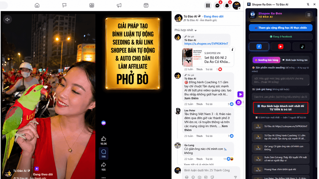 Shopee Ra Đơn — Trợ Lý AI Comment Seeding
