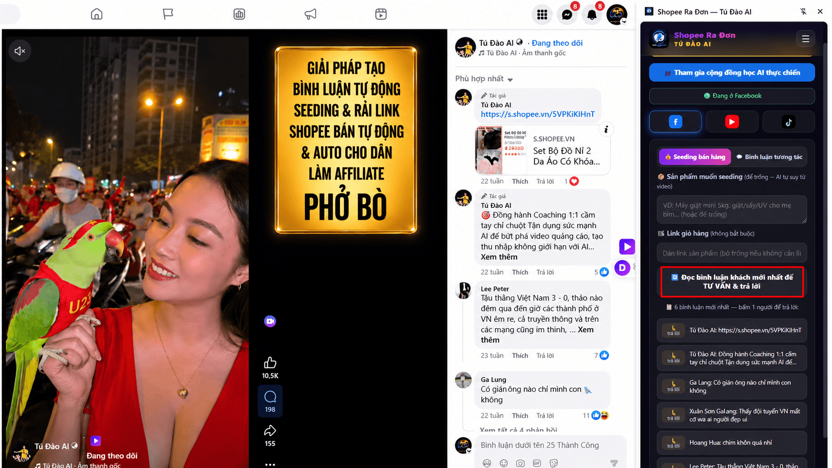 Shopee Ra Đơn — Trợ Lý AI Comment Seeding