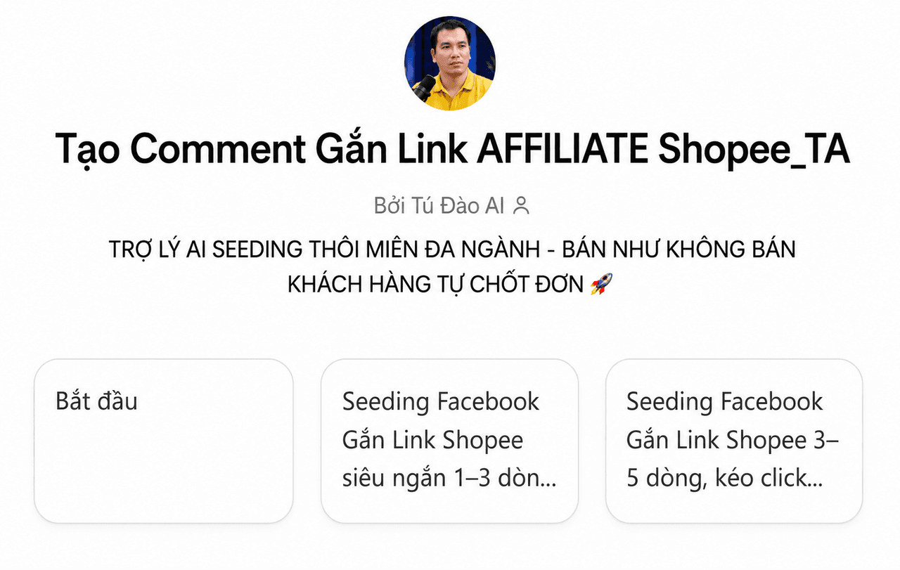 Trợ Lý Seeding Shopee — Chốt Đơn Affiliate